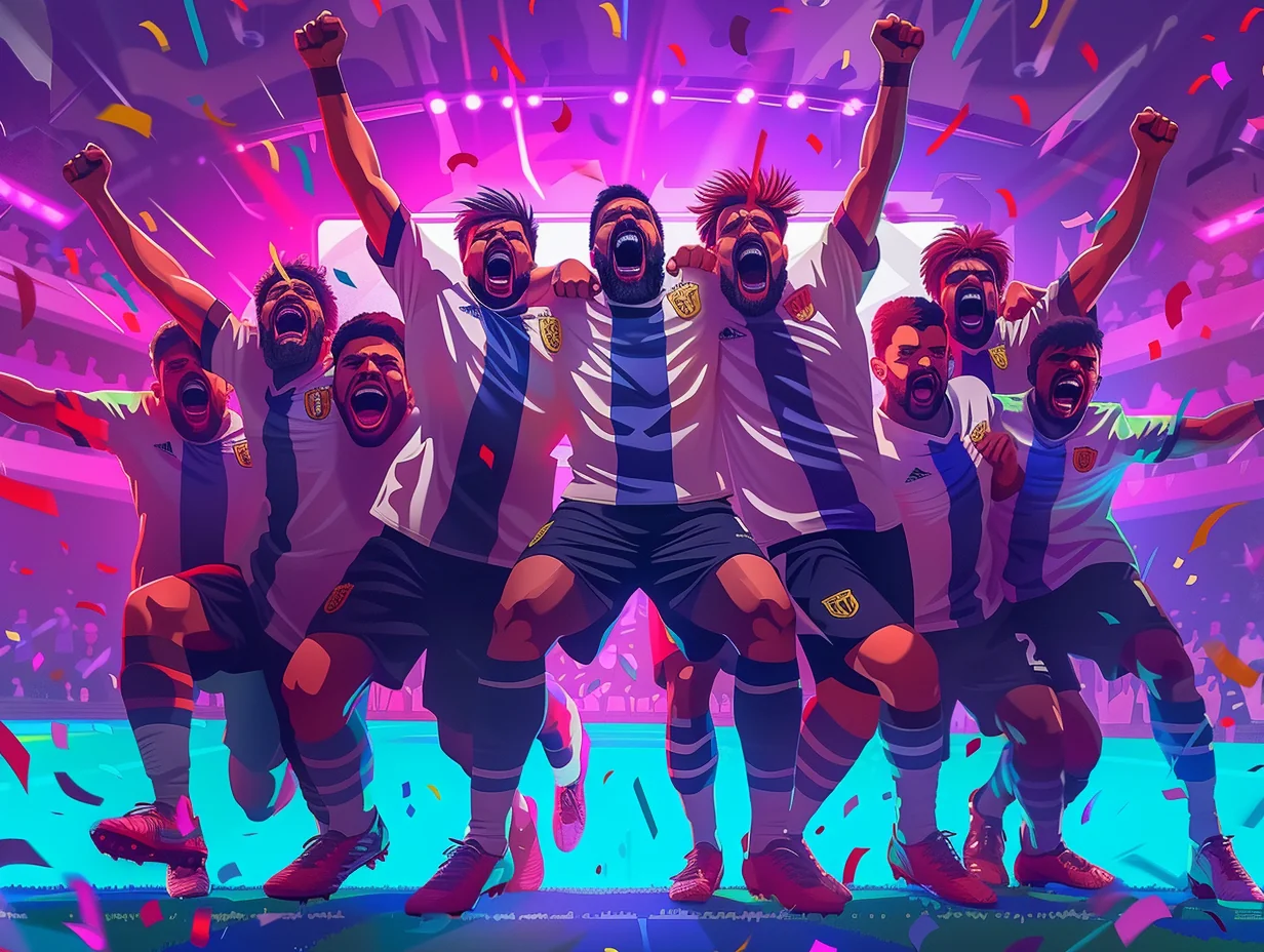 Celebración del equipo ganador